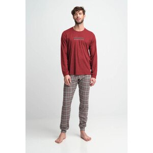 Vamp - Pohodlné dvoudílné pánské pyžamo 15951 - Vamp tm.šedá-vzor M