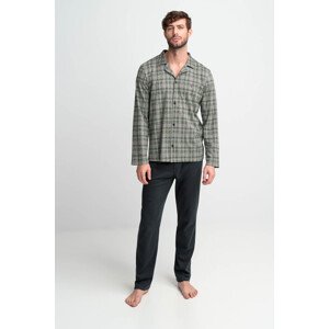 Pohodlné dvoudílné pánské pyžamo model 18257712  šedá XXL - Vamp