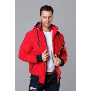 Červená pánská sportovní bunda s kapucí (5M3111-270) Červená XXL