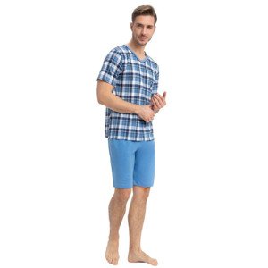 Pánské pyžamo Orin modré káro Barva: modrá, Velikost: XXL