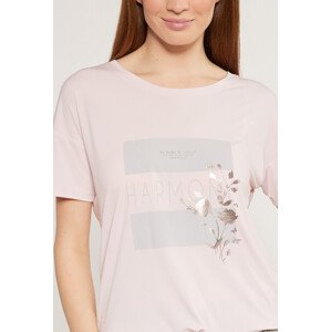 Monnari Trička Dámské tričko s ozdobným panelem Light Pink 2XL
