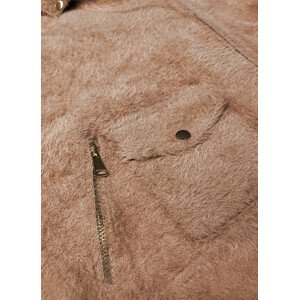 Krátká béžová bunda typu "alpaka" model 18347979 - MADE IN ITALY Barva: Béžová, Velikost: ONE SIZE