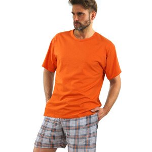 Pánské pyžamo krátké rukávy model 18349306 oranžová M - Sesto Senso