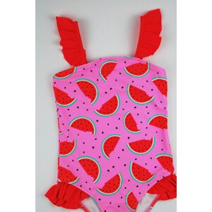 Jednodílné dívčí plavky se vzorem melounů KD005 Růžová 104-110