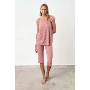 Vamp - Dvoudílné dámské pyžamo – BOWY 18045 - Vamp Barva: rose dusty, Velikost: S