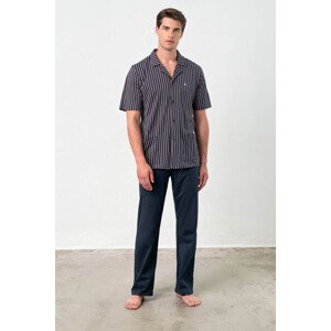 Vamp - Klasické pánské pyžamo 18623 - Vamp Barva: blue blazer, Velikost: XL