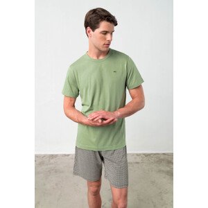 Pohodlné dvoudílné pánské pyžamo model 18363675 - Vamp Barva: green oil, Velikost: M