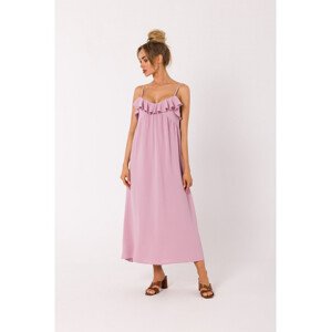 Letní šaty na ramínka  růžové model 18383551 - Moe Velikost: EU S