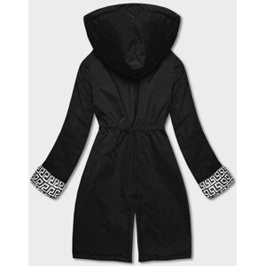 Černá dámská bunda parka s kapucí (B8042-1026) černá 50