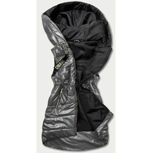Lesklá vesta v grafitové barvě s kapucí (B8130-70) šedá XL (42)