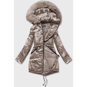 Béžová dámská bunda s kapucí pro přechodné období (B8091-12) béžová 50
