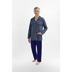 Pánské rozepínané pyžamo 403 ANTONI tmavě modrá L