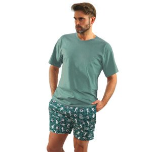 Pánské pyžamo s krátkými rukávy 2242/11 zelená XL