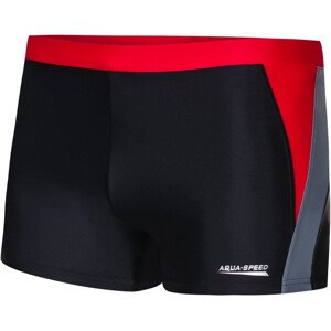 AQUA SPEED Plavecké šortky Dario Black/Red/Grey Pattern 16 S