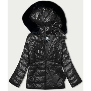 Černá dámská prošívaná zimní bunda (V776G) odcienie czerni XL (42)