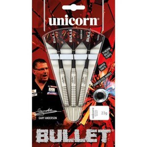 SPORT Šipky Unicorn Bullet z nerezové oceli - Gary Anderson 22g:27520|24g:27521|26g:27522 - Bullet UNI stříbrná