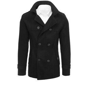 Pánský dvouřadý černý kabát Dstreet CX0423 Velikost: XL