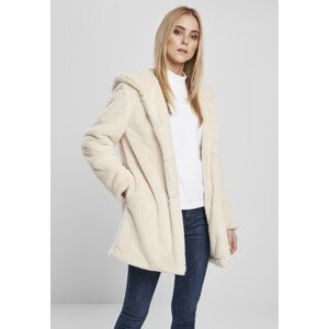 Dámský medvídkový kabát s kapucí v bílé barvě Grösse: L