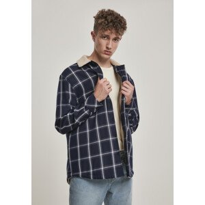 Bunda Sherpa Lined Shirt Jacket námořní/wht XL