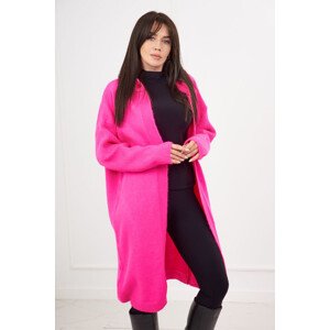 Kardigan s kapucí růžový neon UNI