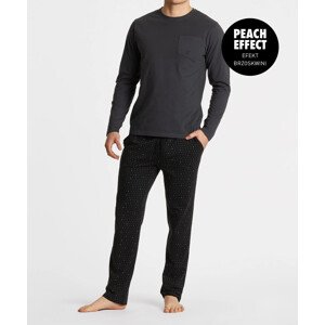 Pánské pyžamo NMP-361-01 Tmavě šedá / černá vzor - Atlantic tm.šedá-černá XXL