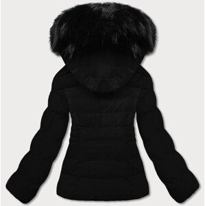 Krátká černá zimní bunda s kapucí (16M9055-392) odcienie czerni L (40)