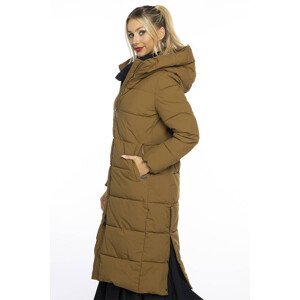 Dlouhá hnědá vypasovaná dámská zimní bunda Ann Gissy (AG1-J9157) odcienie brązu S (36)