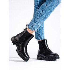 Trendy dámské  kotníčkové boty černé platforma  36