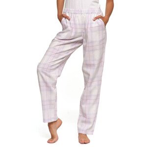 Pyžamové kalhoty Moraj bílo-růžové z flanelu růžová S