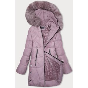 Růžová dámská zimní bunda s kožešinovou podšívkou S'west (R8165-51) Růžová M (38)