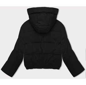 Krátká černá dámská bunda pro přechodné období s odepínací kapucí J Style (16M9088-392) odcienie czerni S (36)