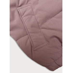 Krátká růžová dámská bunda pro přechodné období s odepínací kapucí J Style (16M9088-51) Růžová S (36)