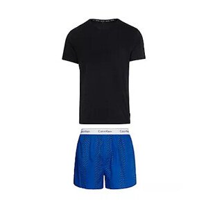 Spodní prádlo Pánské pyžamo S/S BOXER SET 000NB3324EHWJ - Calvin Klein L