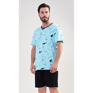 Pánské pyžamo šortky Oceán modré - Vienetta XL