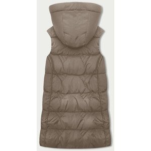 Béžová dámská vesta s kapucí (B8176-12) béžová 48