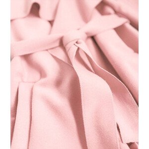 Minimalistický kabát v pudrově růžové barvě (678ART) růžová ONE SIZE