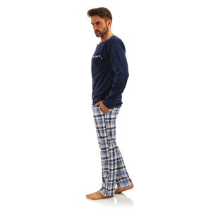 Pánské pyžamo dlouhé Jasiek 2188/17 námořnická modrá - Sesto Senso XL