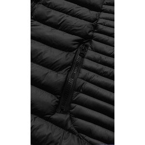 Černá dámská prošívaná bunda s kapucí (23032) odcienie czerni S (36)