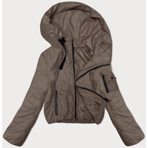 Tmavě béžová krátká dámská bunda s kapucí S'West (B8246-12) Béžová S (36)