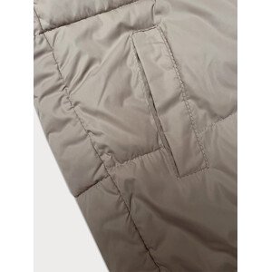 Volná béžová dámská bunda s kapucí Miss TiTi (2360) Béžová XL (42)