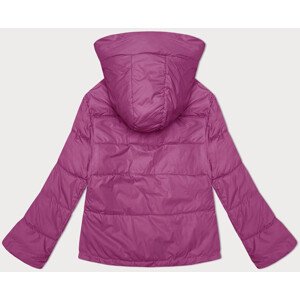 Volná růžová dámská bunda s kapucí Miss TiTi (2360) Růžová S (36)