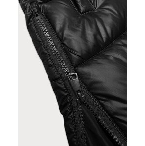 Černá dlouhá péřová dámská vesta S'West (B8021-1) odcienie czerni L (40)