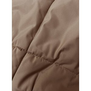 Tmavě béžová dámská bunda pro přechodné období (5M3175-84) Béžová XL (42)