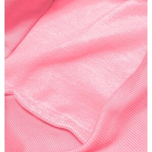 Světle růžová dámská tepláková mikina se stahovacími lemy (W01-20) Růžová XL (42)