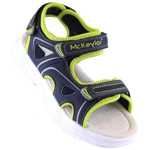 McKeylor Jr JAN229B sandály na suchý zip tmavě modré a zelené 35
