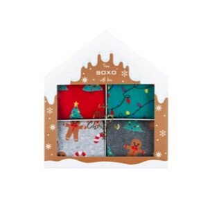 Vánoční ponožky SOXO v krabičce / 4-pack 70781A tmavě modrá 35-40