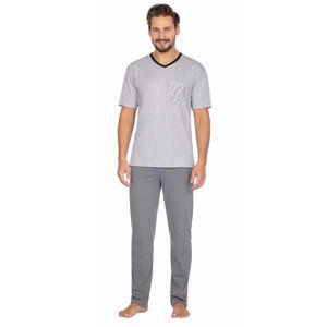 Pánské pyžamo Regina 456/24 kr/r M-XL světlá melanž XL
