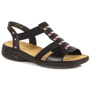 Černé kožené dámské sandály Rieker W 64580 40
