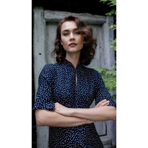 Benedict Harper Dress Lara Navy Blue/Dots XS