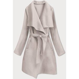Světle béžový minimalistický dámský kabát (747ART) Béžová ONE SIZE
